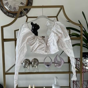 Zara white bustier long sleeve